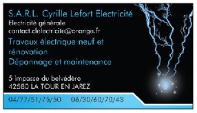 SARL Cyrille Lefort Electricité La Tour en Jarez