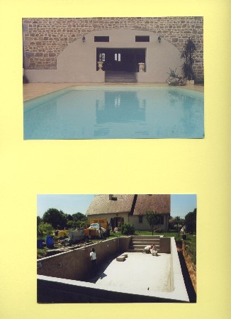  Entr.maçonnerie Chaumeix Auzances<br />
une ouverture devant piscine<br />
 et piscine en cours de réalisation