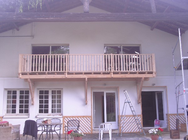 création d'un balcon bois